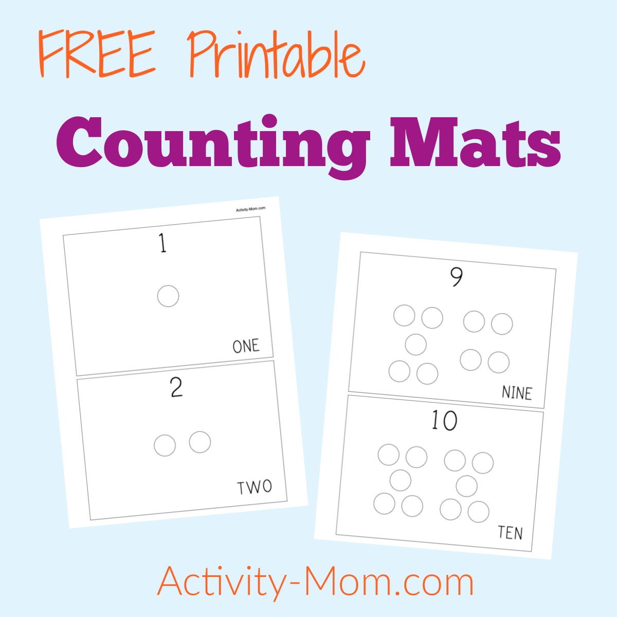 Free Preschool Counting Mats For Mini Erasers The Activity Mom