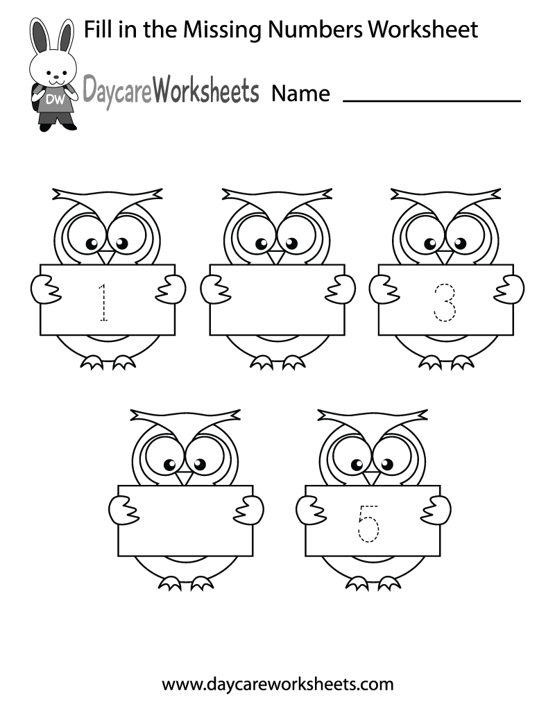 Free Missing Number Worksheets For Kindergarten