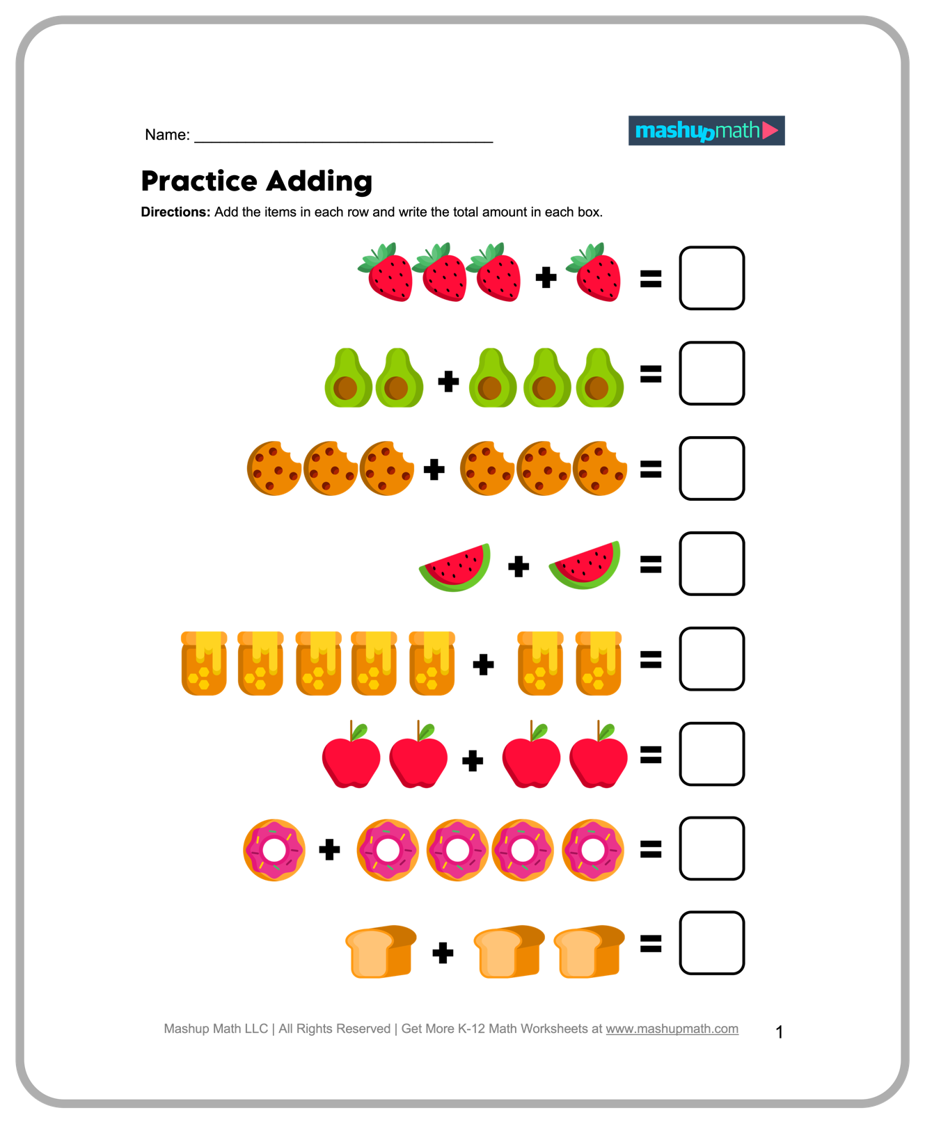 Preschool Math Worksheet Printable
