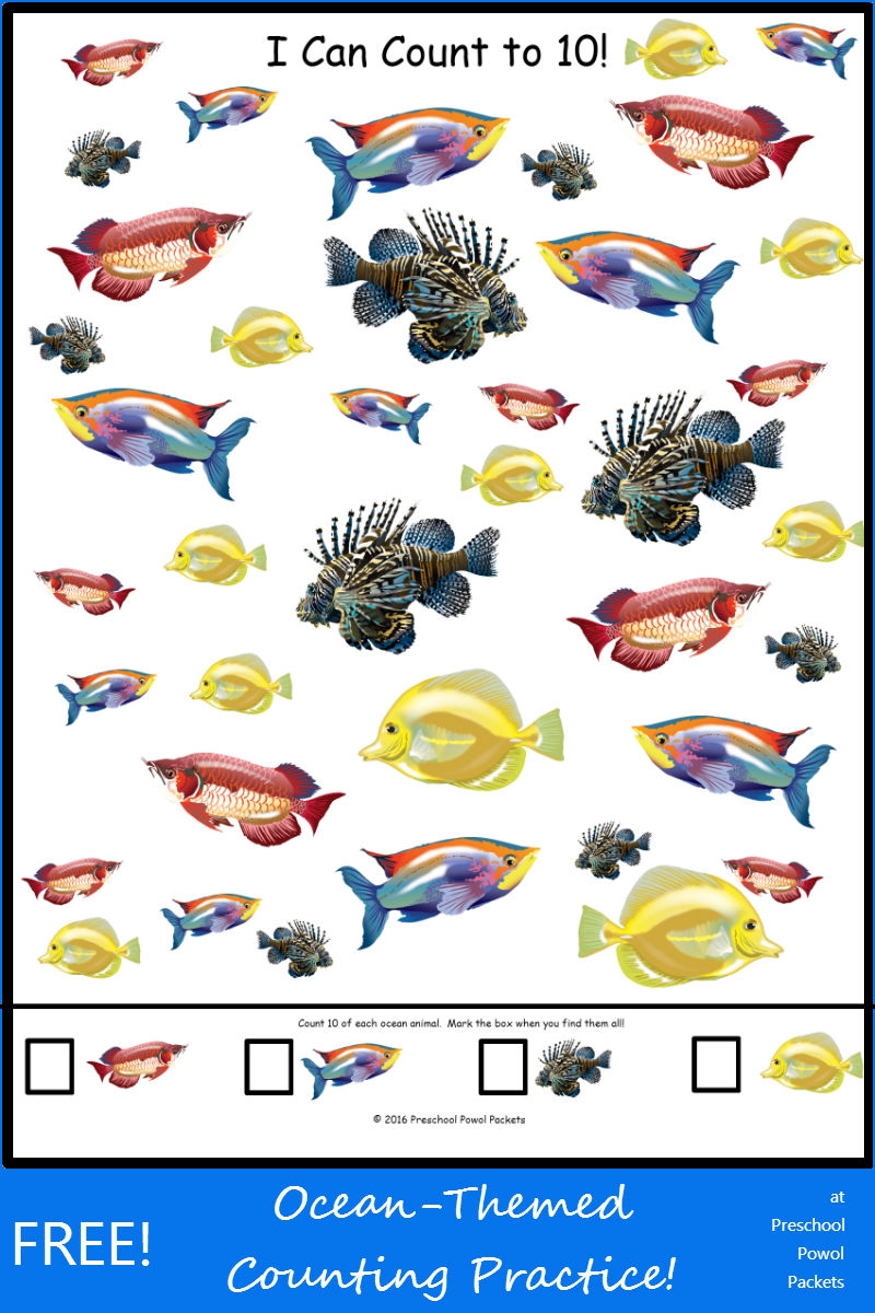 FREE Preschool Ocean Themed Printable Activities