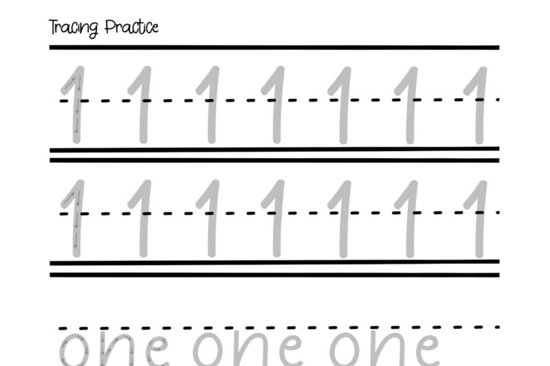 Number Printables For Preschool