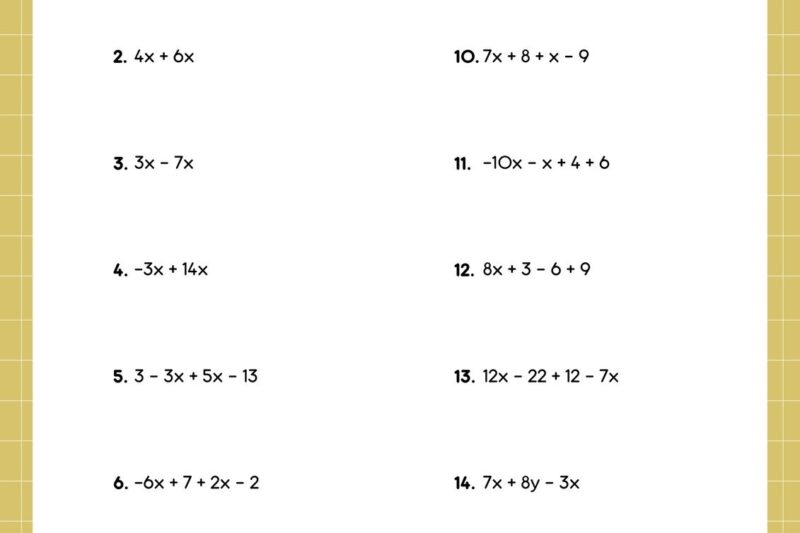 Free & Printable 8th Grade Math Worksheets