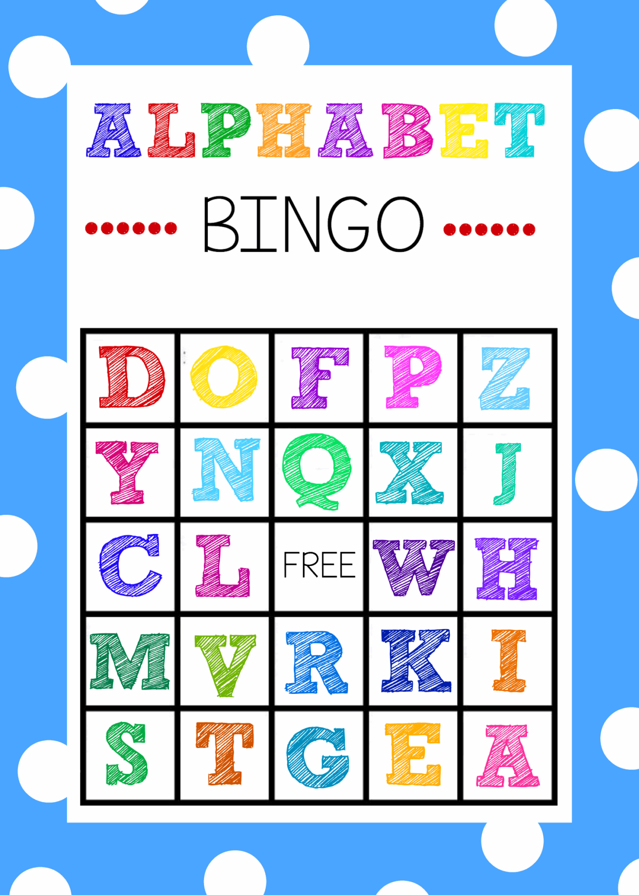 Free Printable Alphabet Bingo Game Worksheets Library