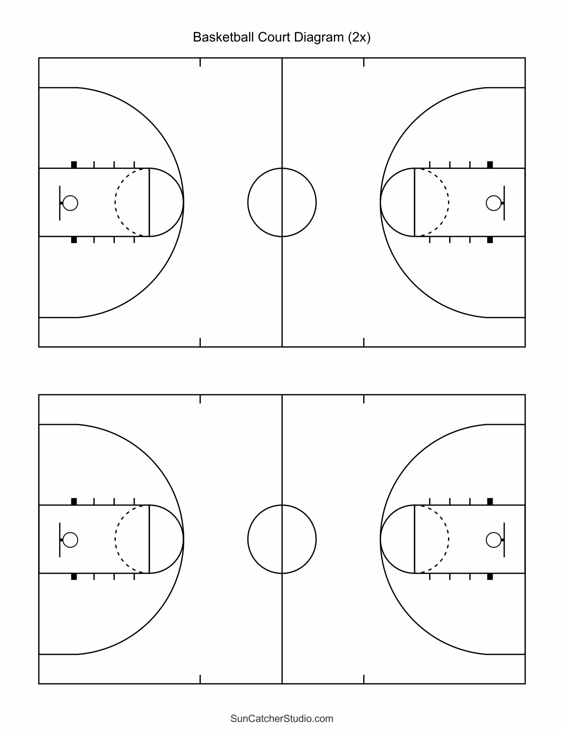 Free Printable Basketball Court Diagrams U0026 Layout DIY Projects Free Printable Basketball Court Diagrams U0026 Layout DIY Projects