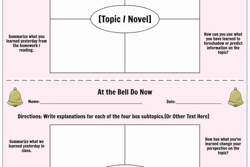 Free Printable Bell Ringer Worksheet