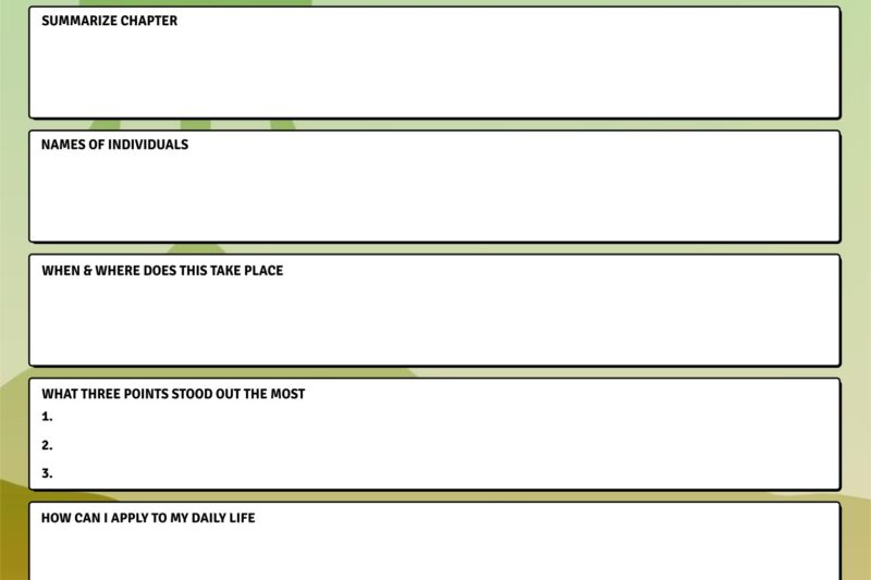 Free Printable Bible Study Worksheet