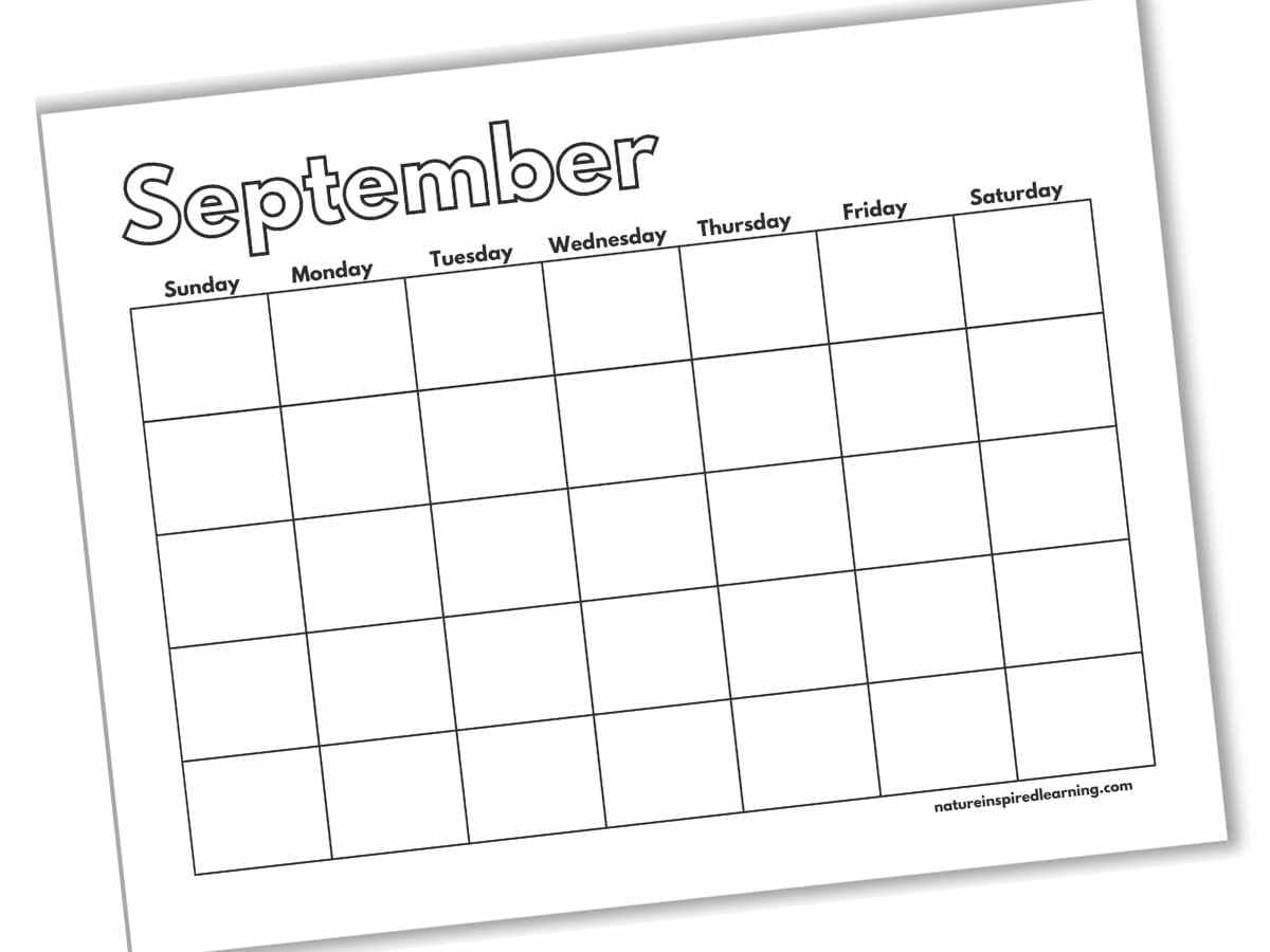 Free Printable Blank Calendars Nature Inspired Learning Worksheets Library