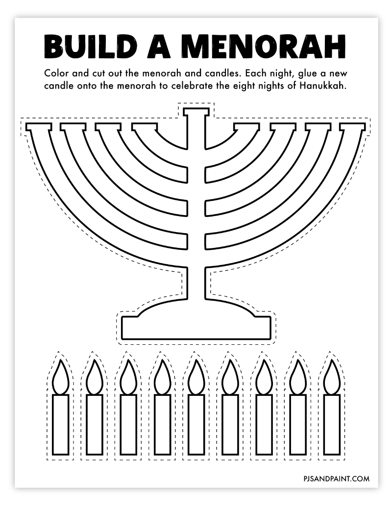 Free Printable Build A Menorah Craft Pjs And Paint Free Printable Build A Menorah Craft Pjs And Paint