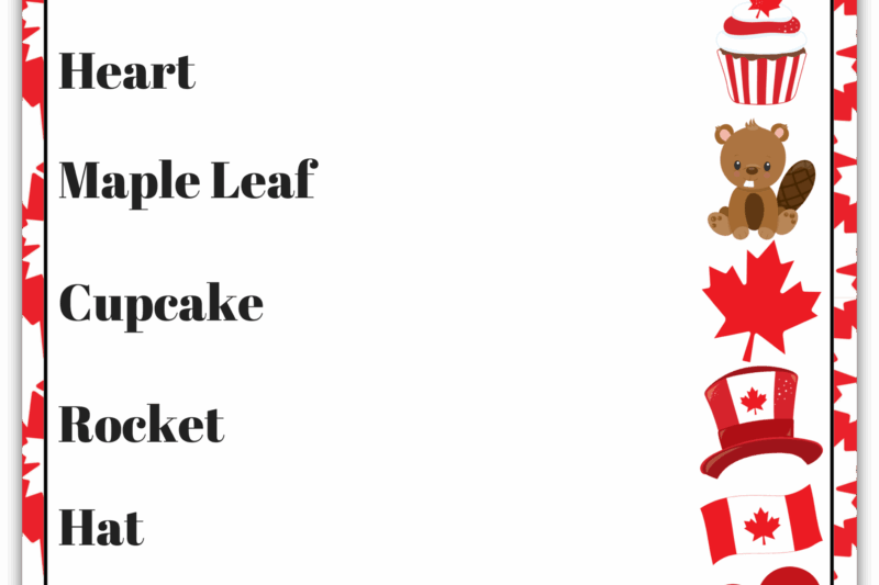 Free Printable Canada Day Worksheets