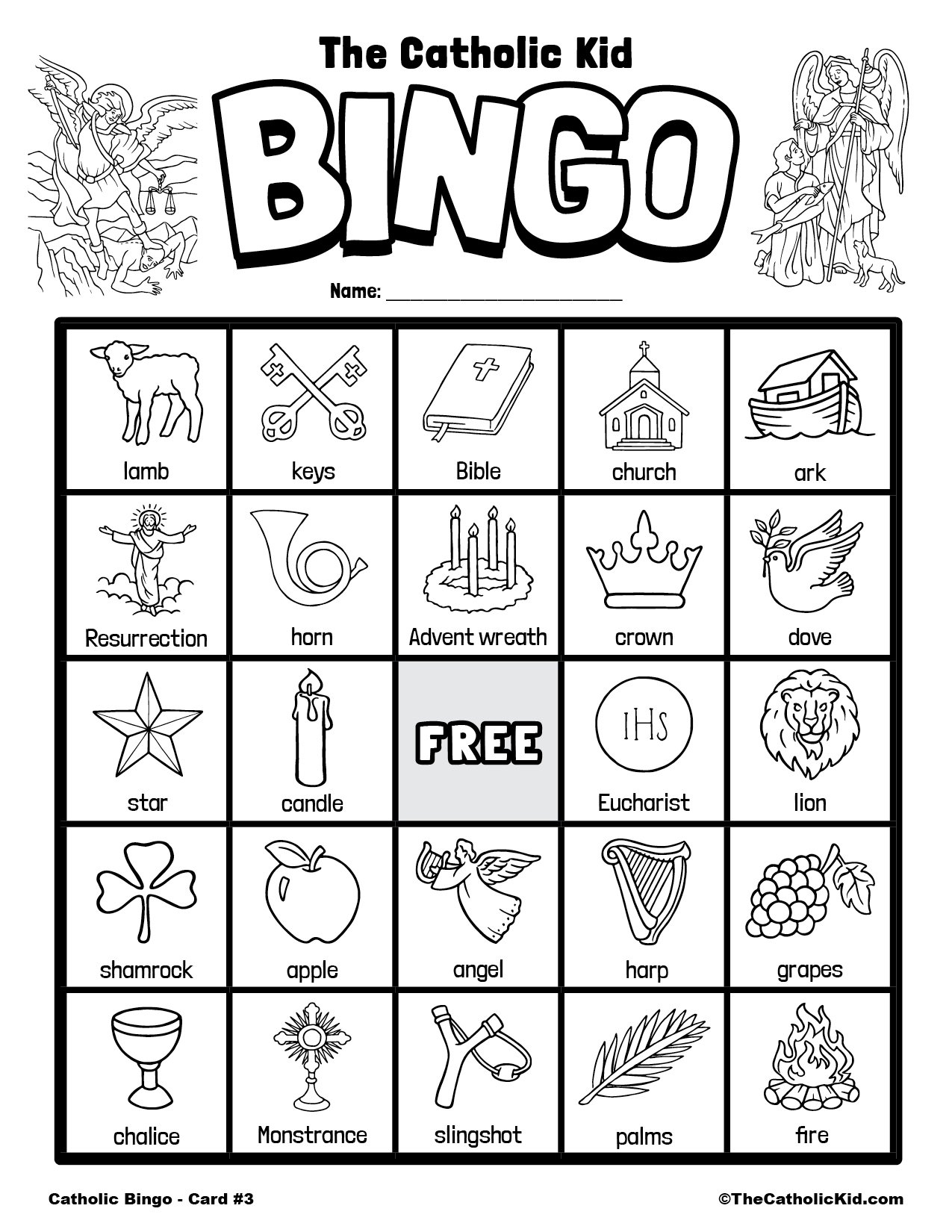 Free Printable Catholic Bingo Game Cards TheCatholicKid