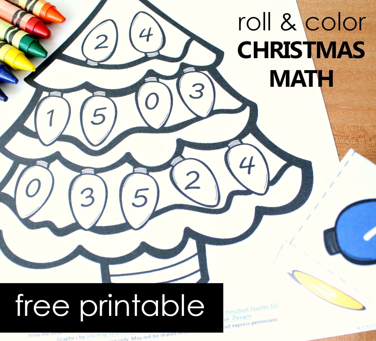 Free Printable Christmas Tree Number Matching Math Activity Free Printable Christmas Tree Number Matching Math Activity