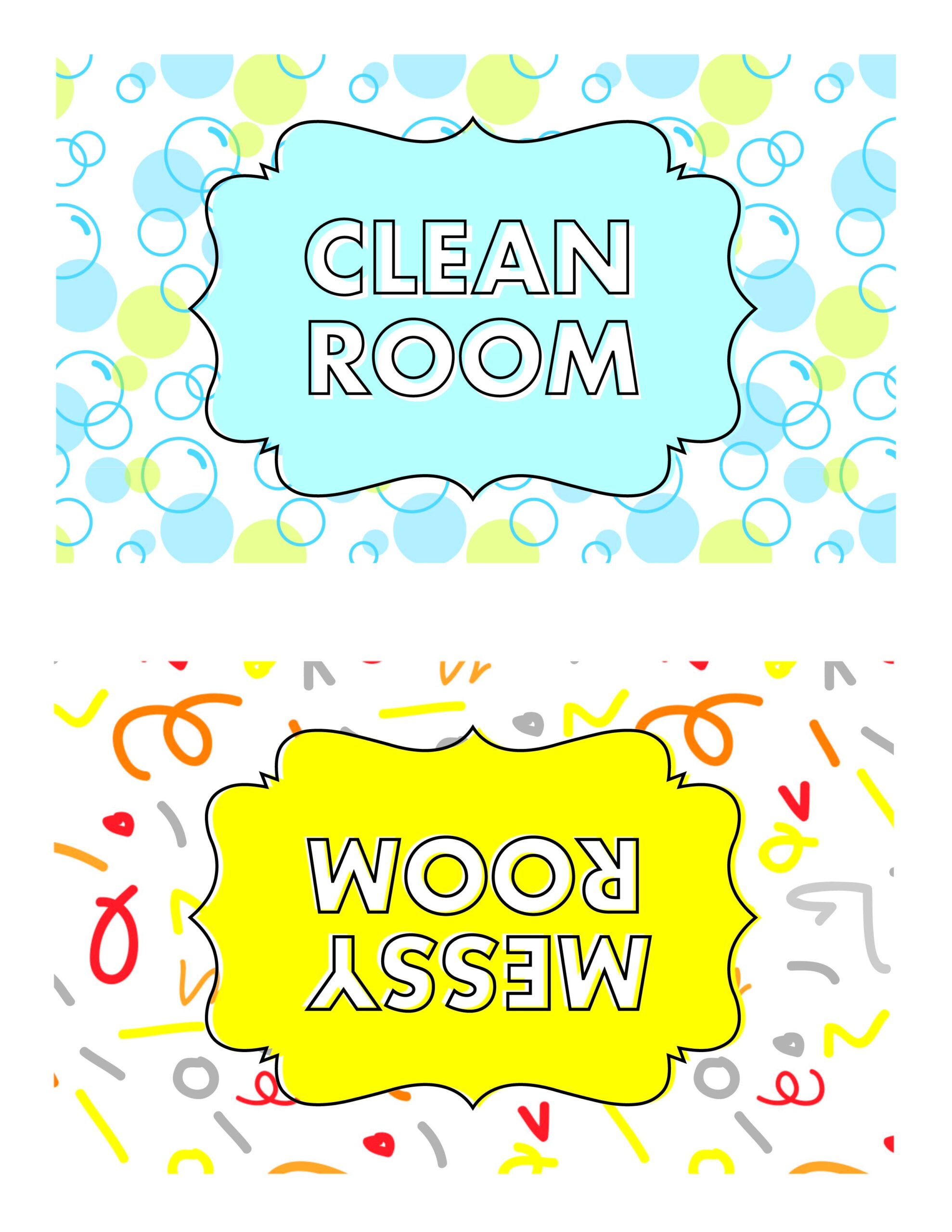 Free Printable Clean Messy Room Sign