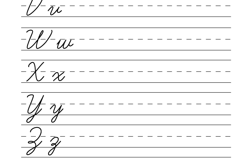 Cursive Alphabet Printable Worksheet Free