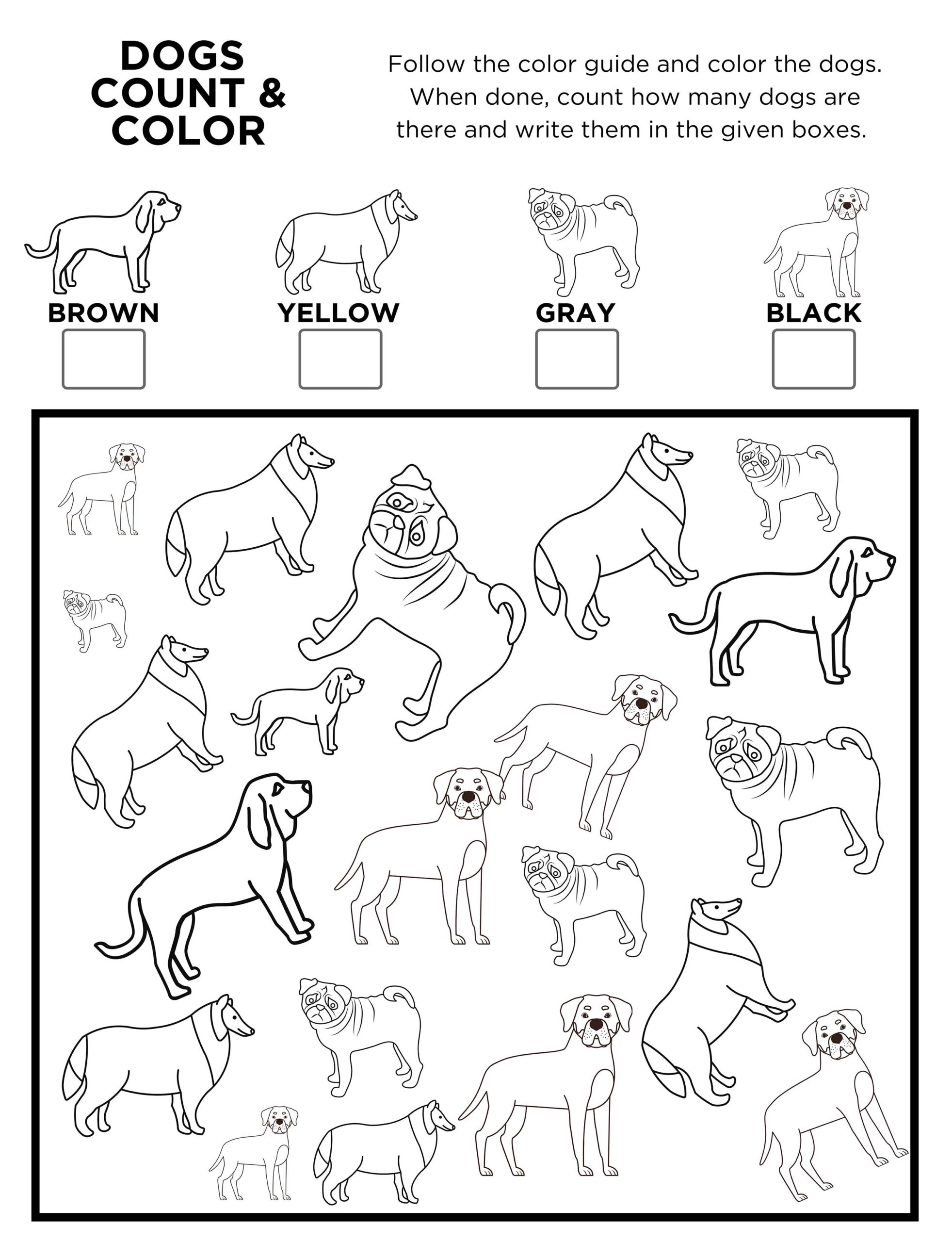 Free Printable Dog I Spy Count And Color Activity Page For Kids Worksheets Library