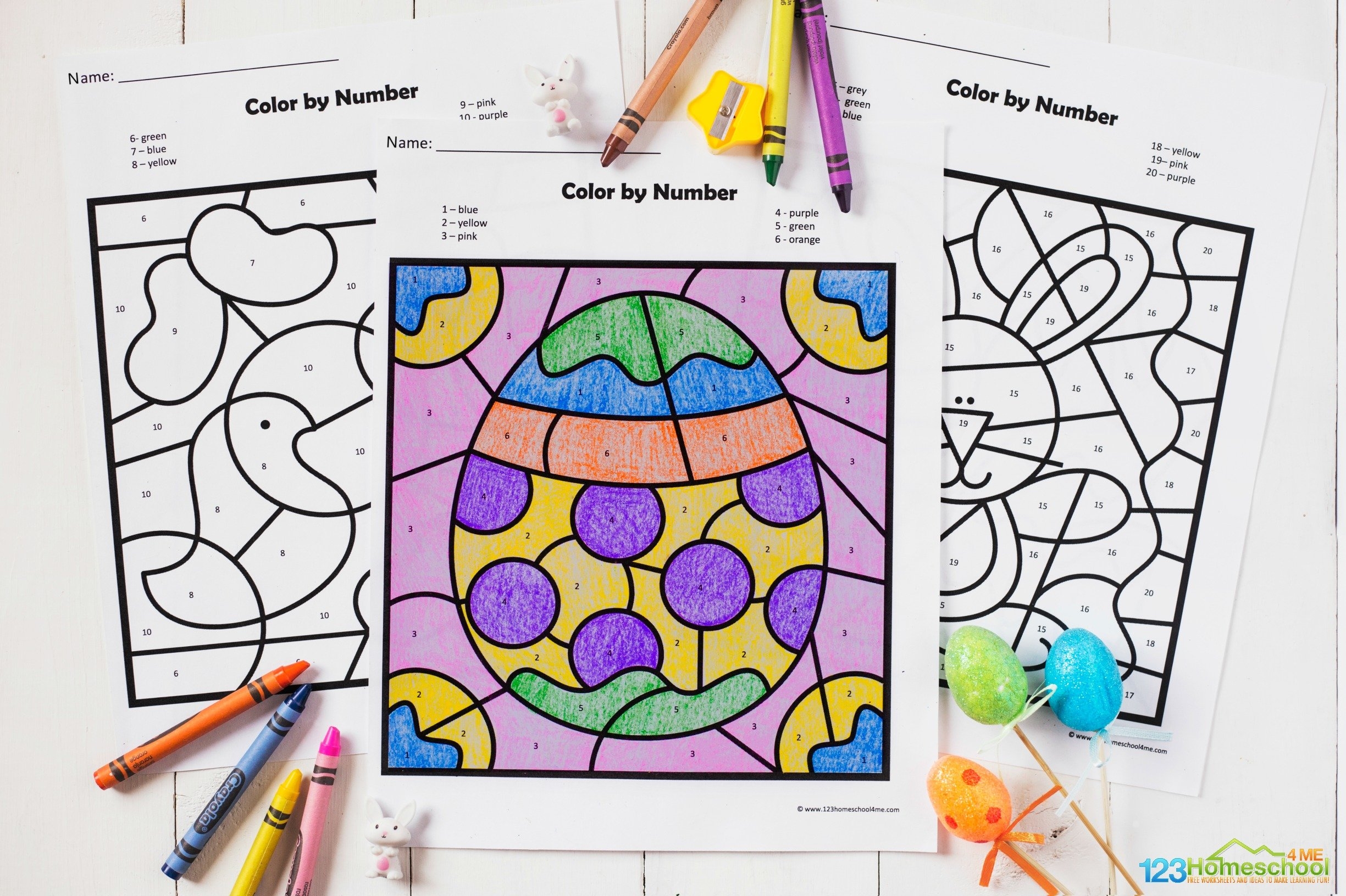 FREE Printable Easter Color By Number Worksheets FREE Printable Easter Color By Number Worksheets