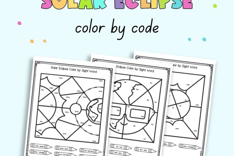 Free Kindergarten Solar Eclipse Worksheet