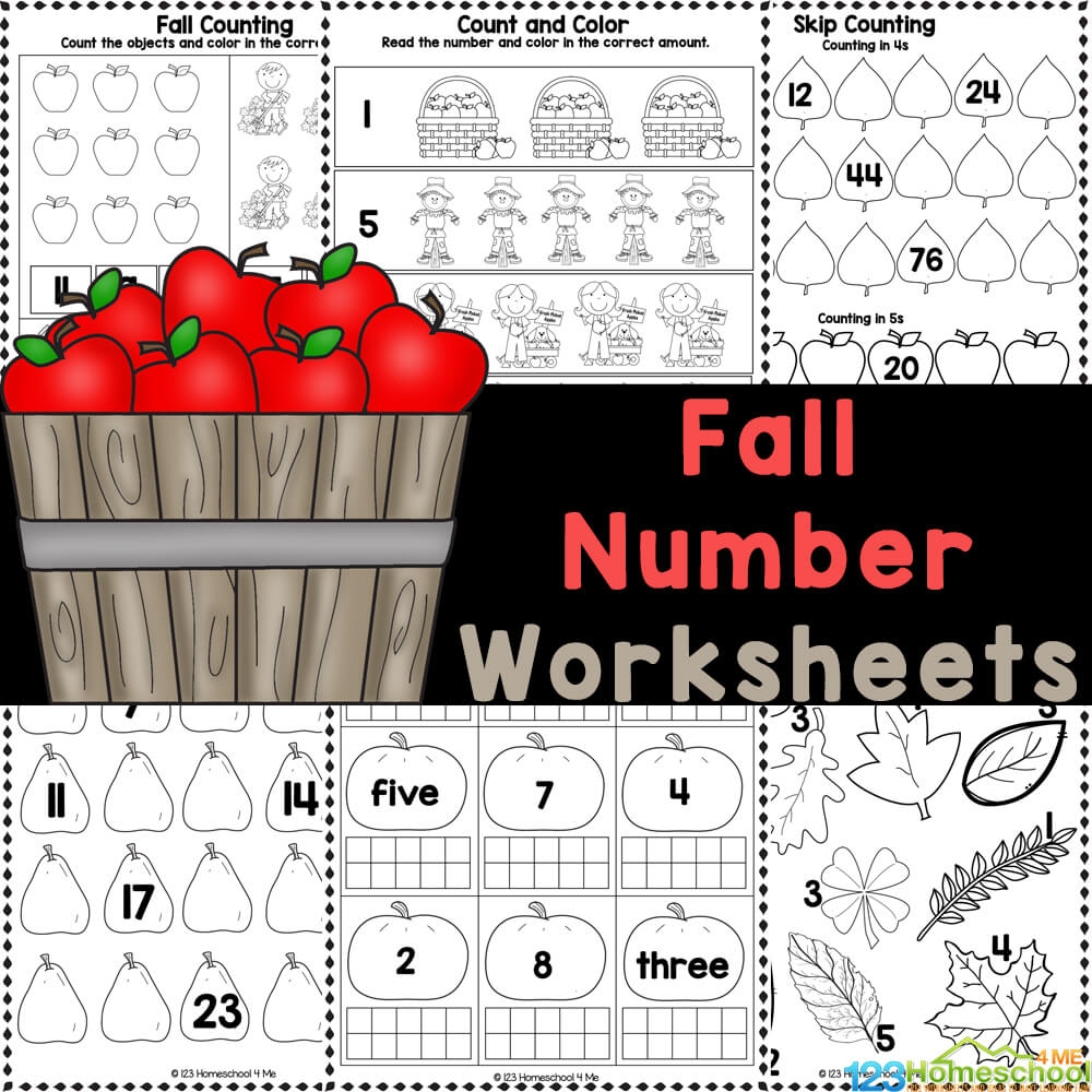 FREE Printable Fall Math Number Worksheets For Preschool U0026 Kindergarten FREE Printable Fall Math Number Worksheets For Preschool U0026 Kindergarten