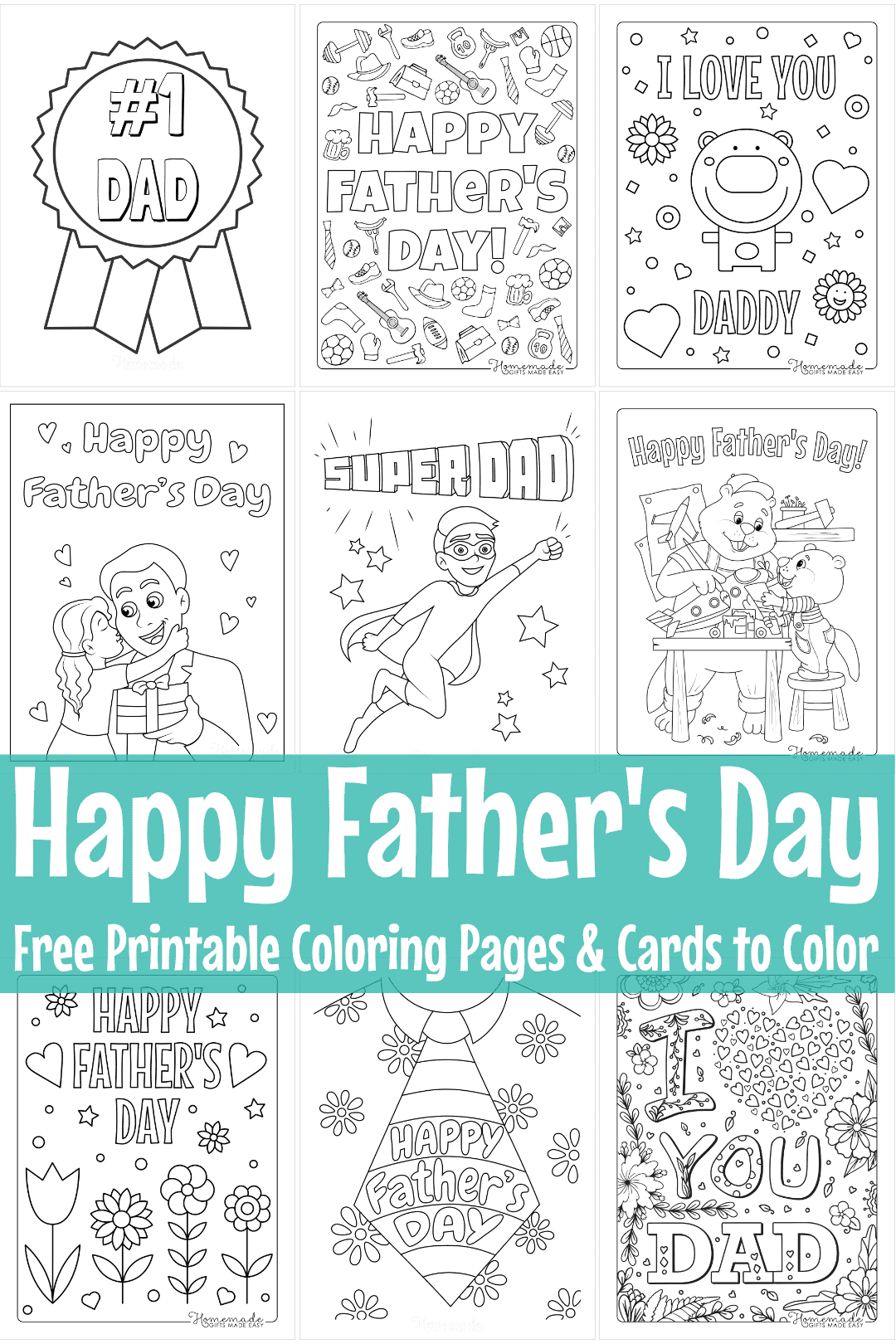 Preschool Printable Fathers Day Watercolor