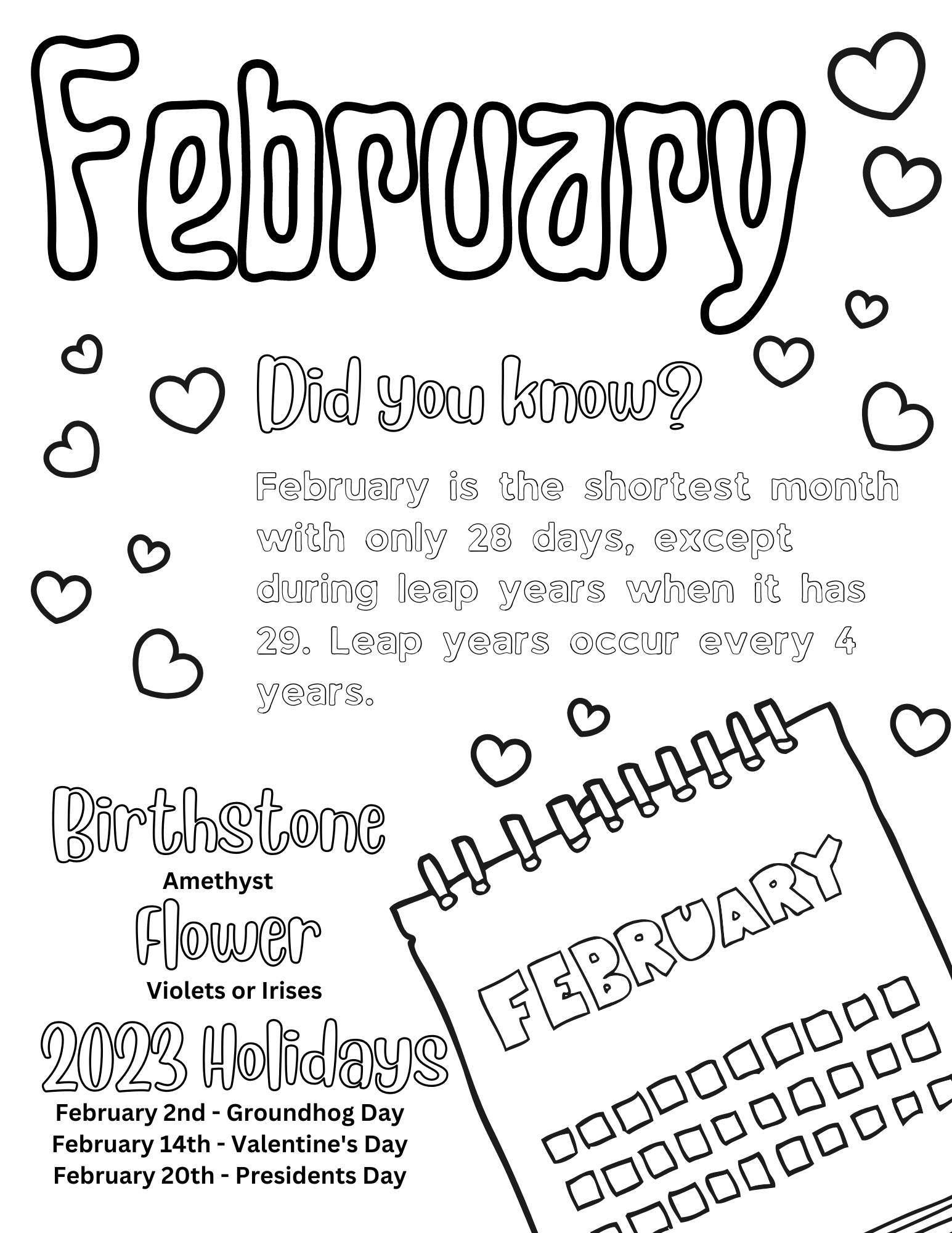 Free Printable February Worksheets For Preschool