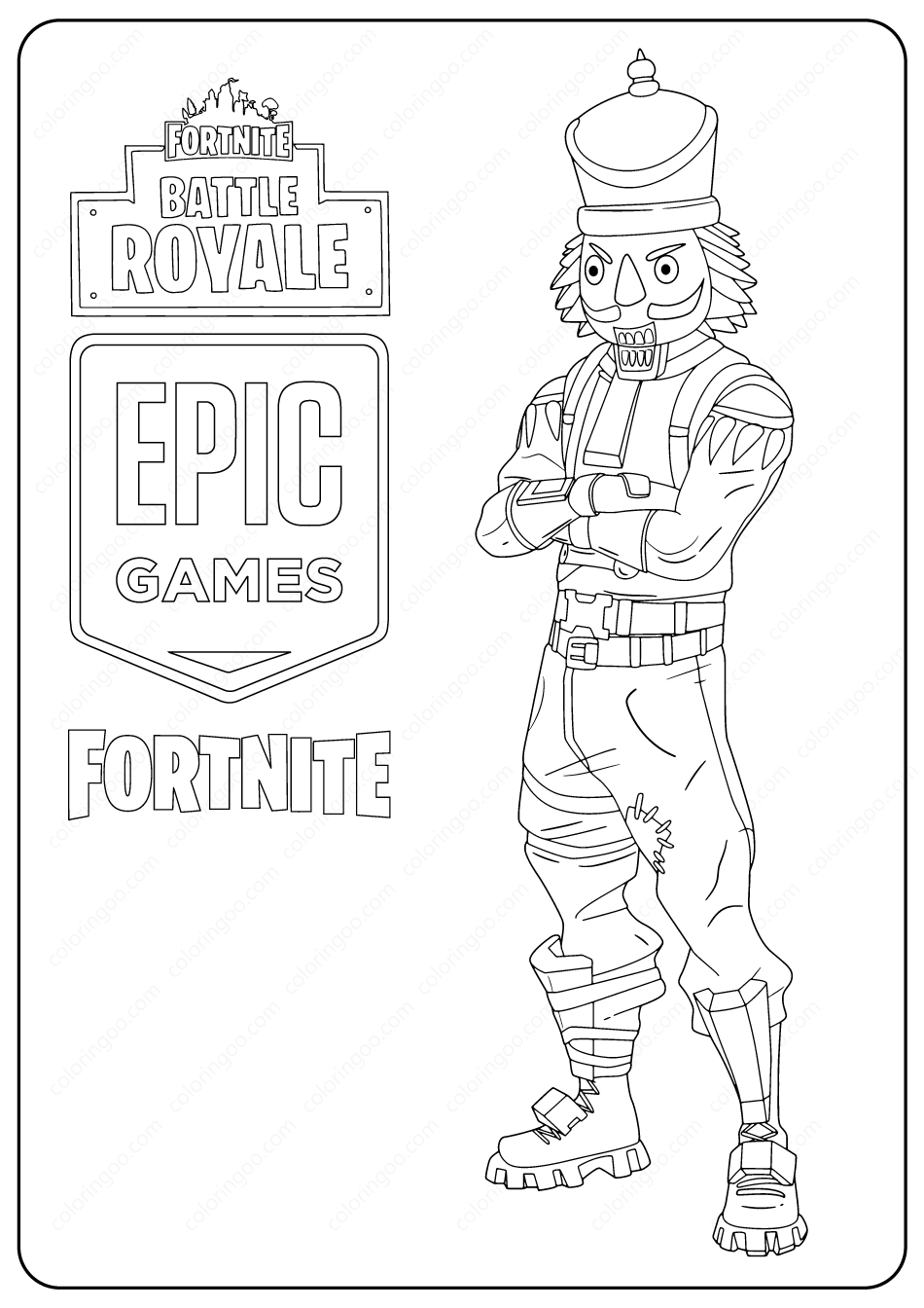Free Printable Fortnite Crackshot Skin Coloring Page