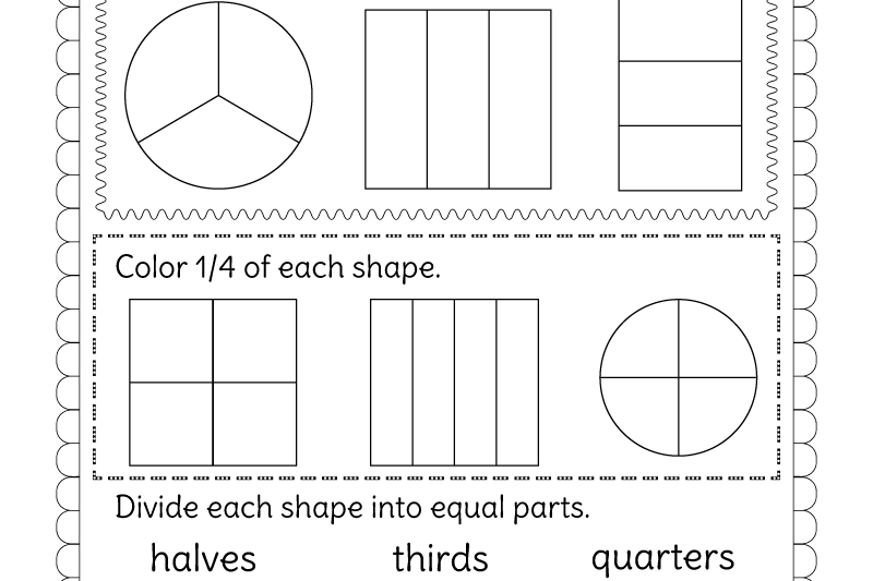 Free Printable Fractions Worksheets For Kindergarten