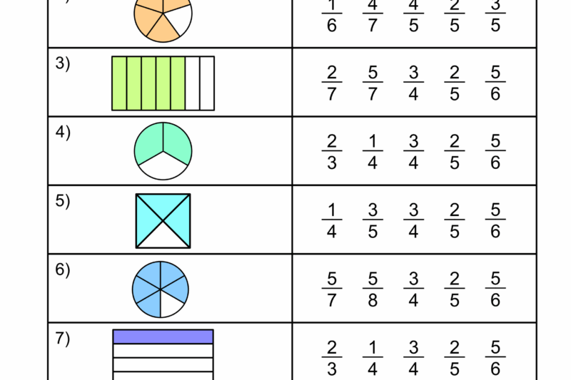 Free Printable Fraction Picture Worksheets