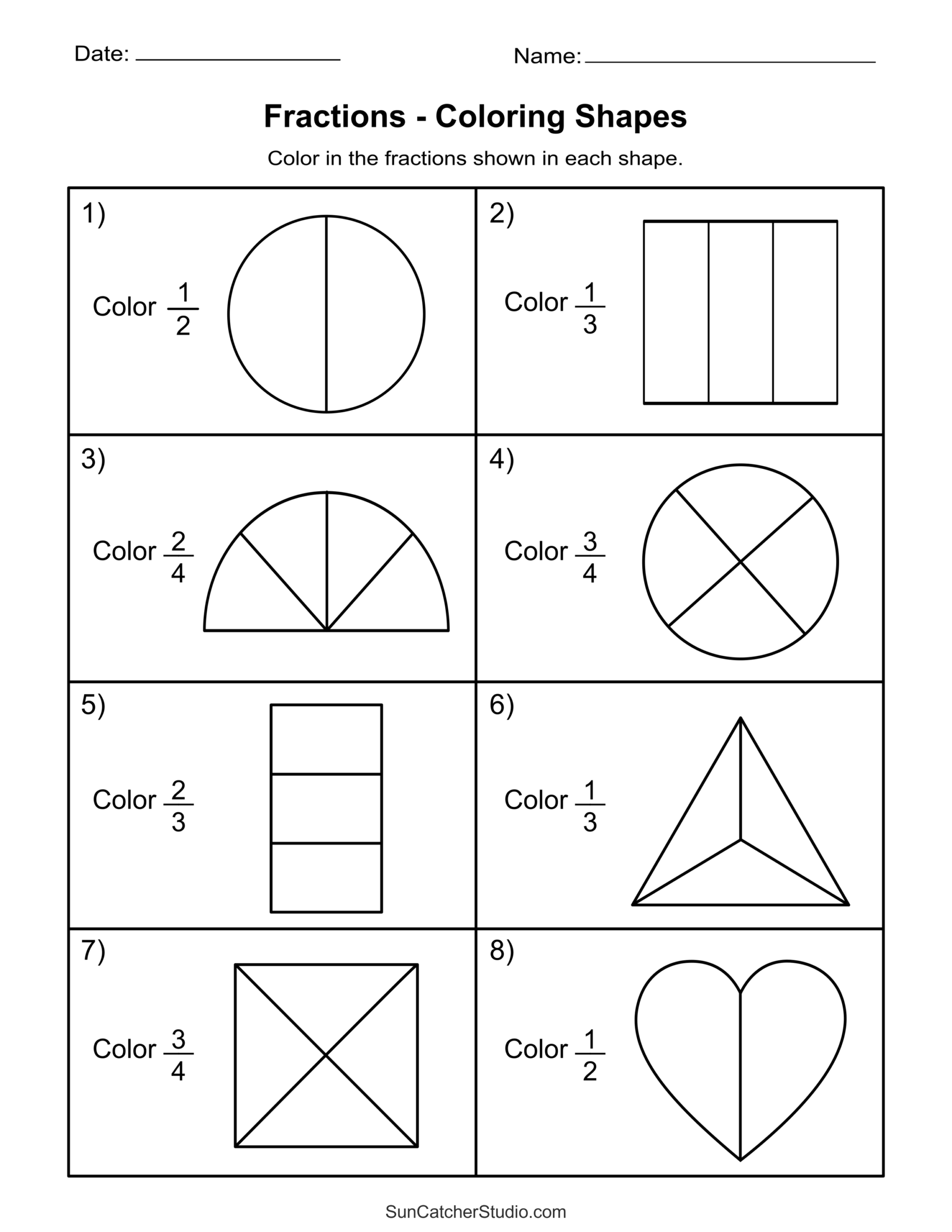 Free Printable Fractions Worksheets Comparing U0026 Identifying Free Printables Monograms Design Tools Patterns U0026 DIY Projects