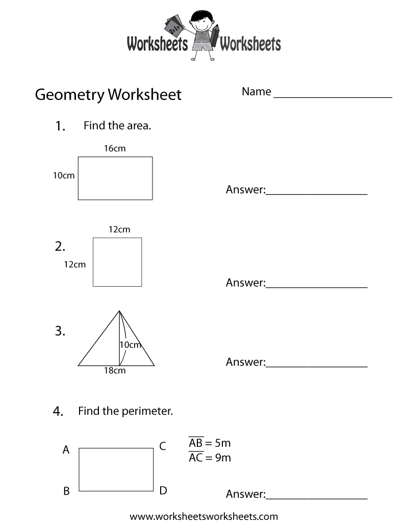 Free Printable Geometry Review Worksheet Worksheets Library