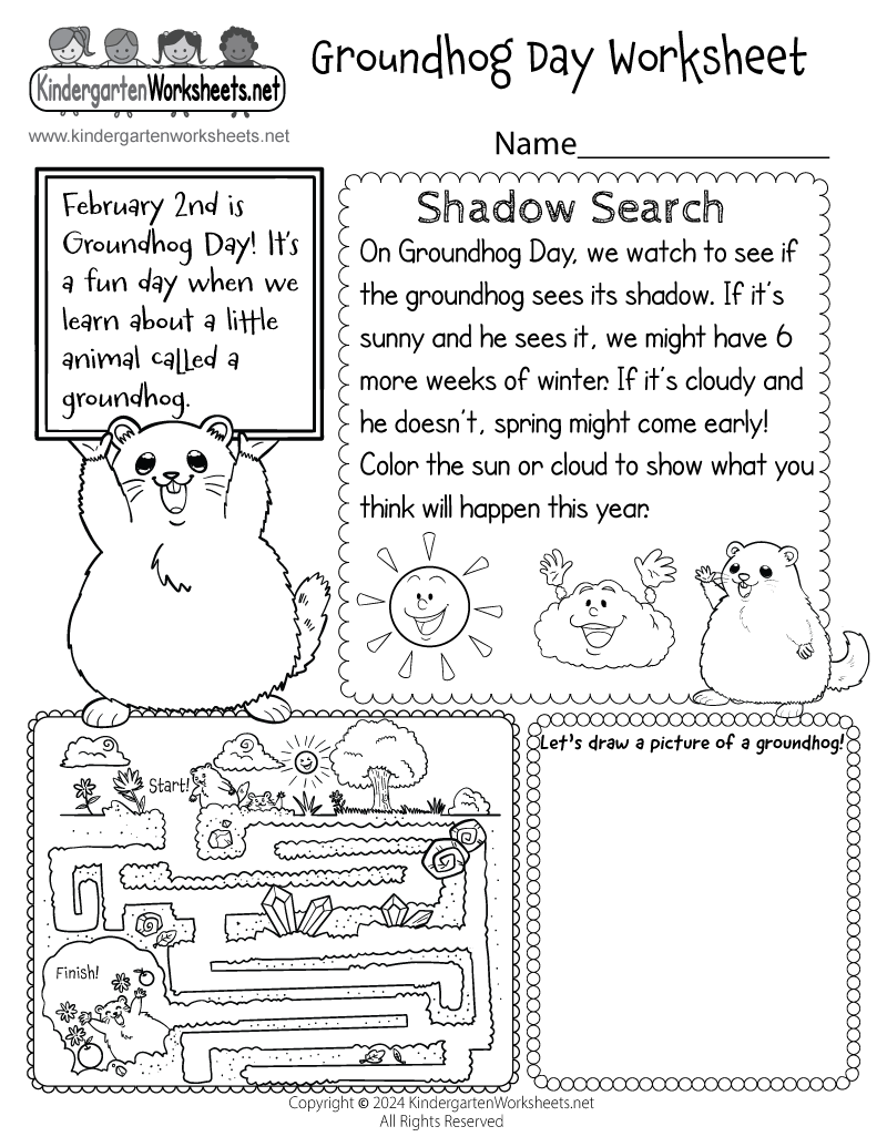 Groundhog Day Printable Worksheets Free