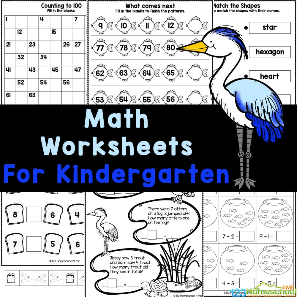  FREE Printable Kindergarten Math Worksheets