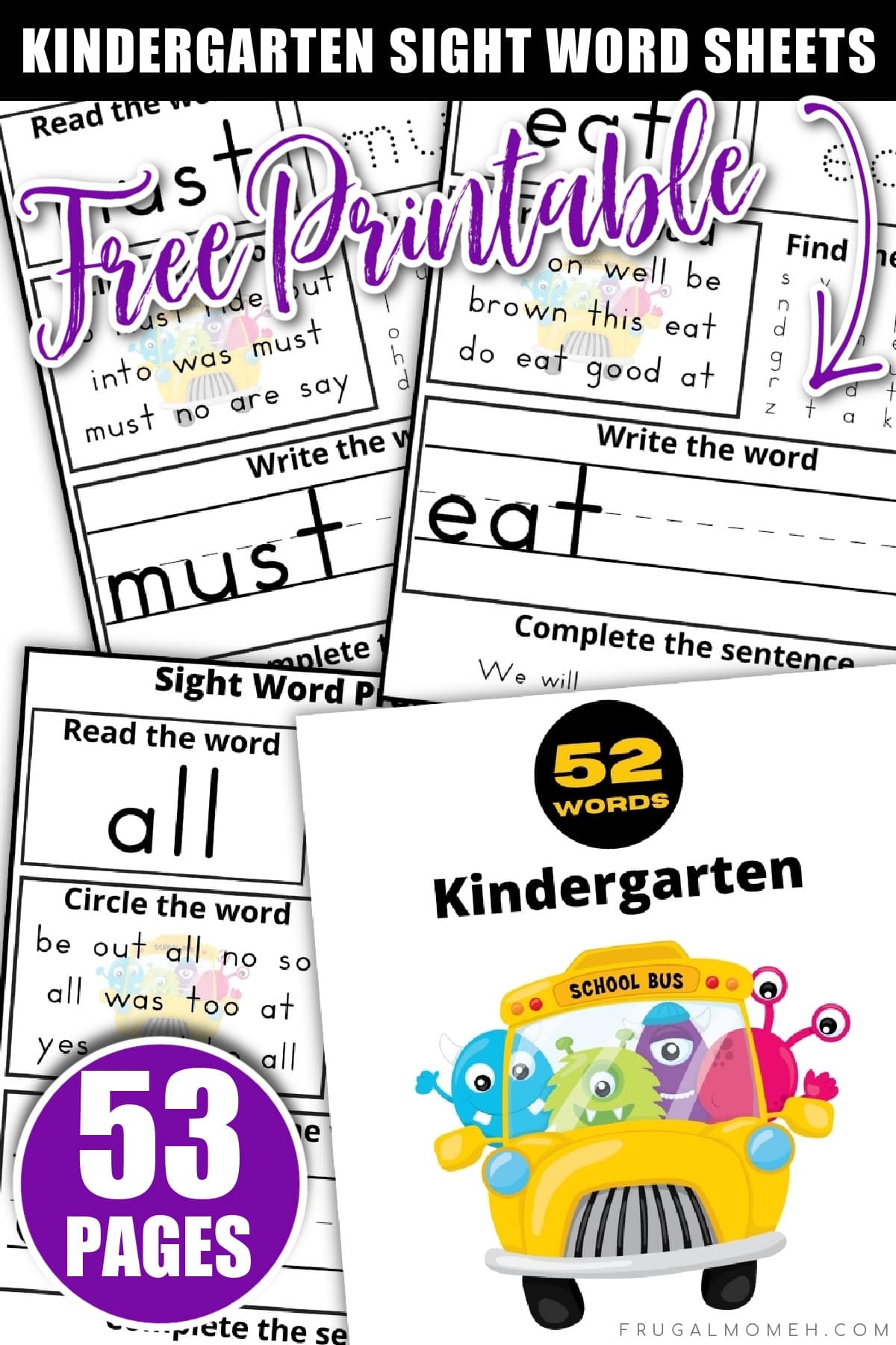 Free Kindergarten Word Out Worksheets