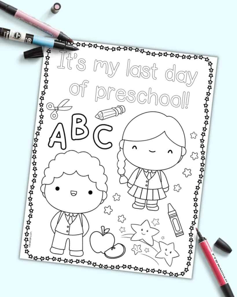 Free Printable Last Day Of Preschool Coloring Page The Artisan Life