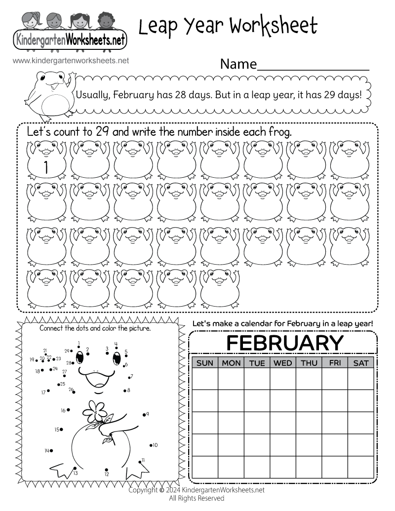 Free Printable Leap Year Worksheet Free Printable Leap Year Worksheet