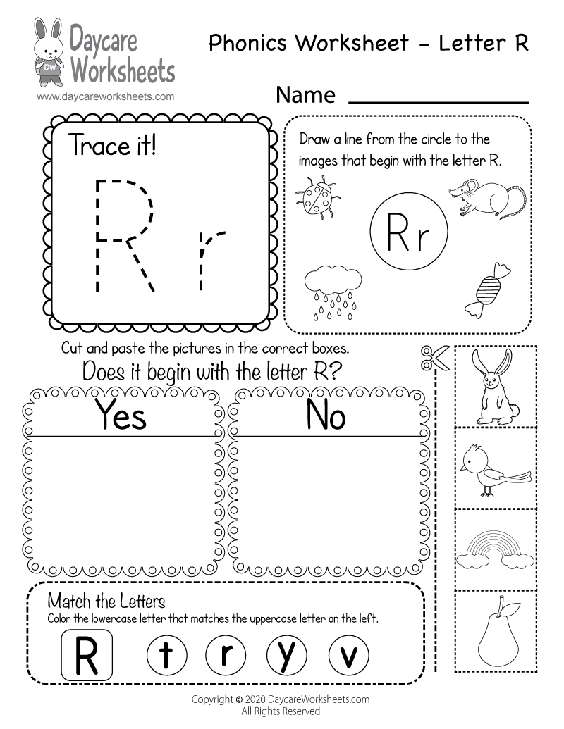 Free Printable Letter R Beginning Sounds Phonics Worksheet For Free Printable Letter R Beginning Sounds Phonics Worksheet For