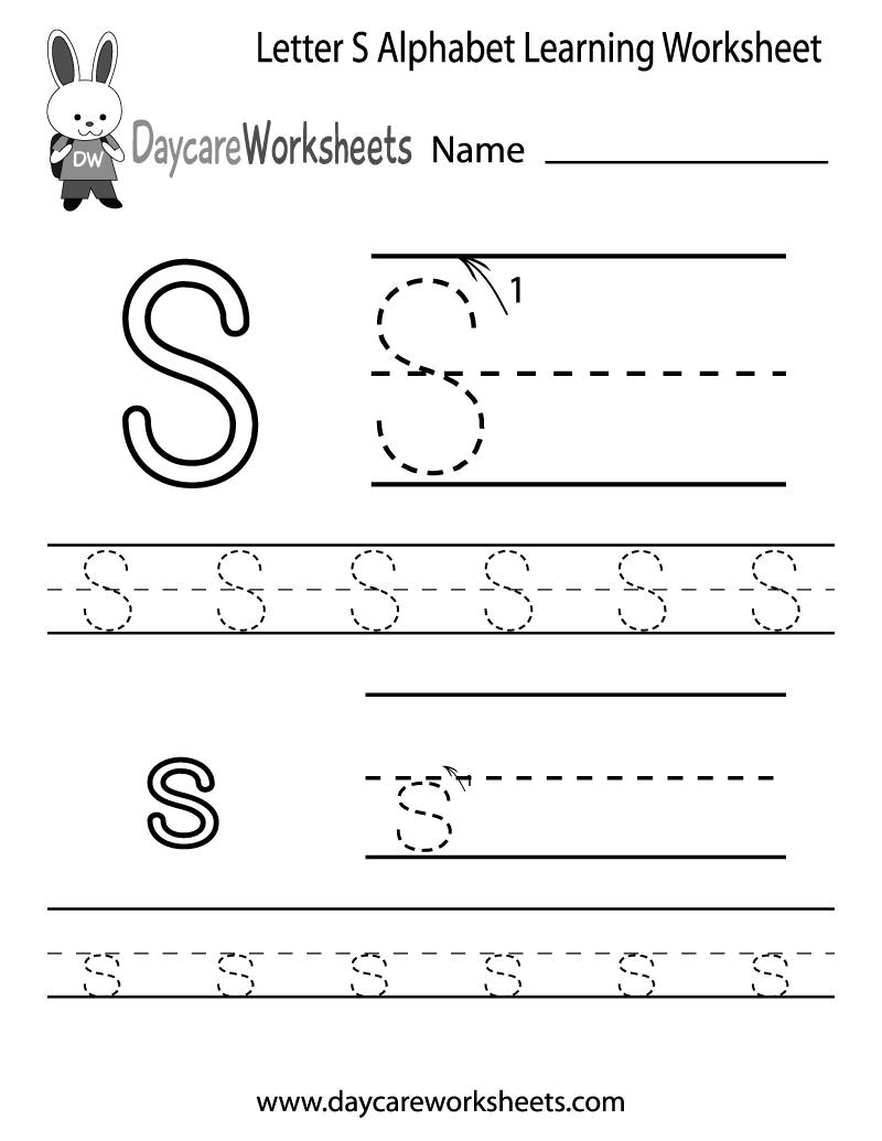 Free Printable Letter S Alphabet Learning Worksheet For Preschool Worksheets Library