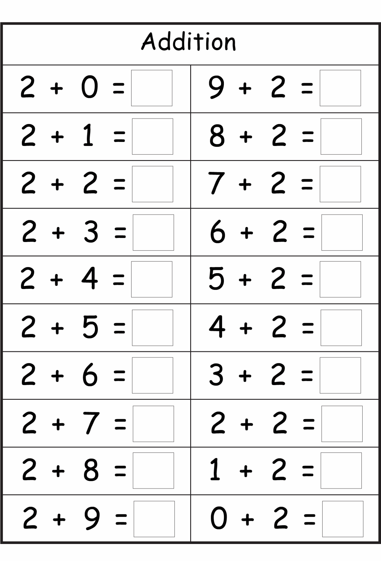 Free Printable Math Addition Worksheets For Kids Worksheet School Worksheets Library