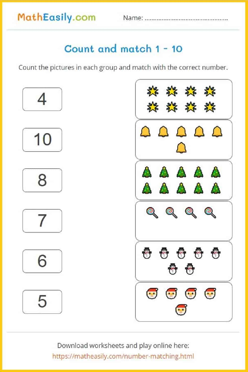 Free Printable Math Game Worksheets