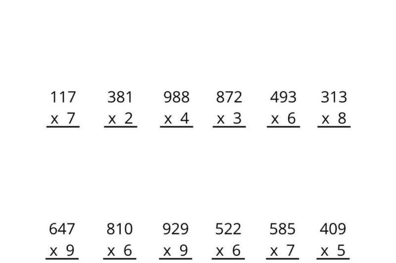 Free Printable Multiplication Worksheets 7th Grade