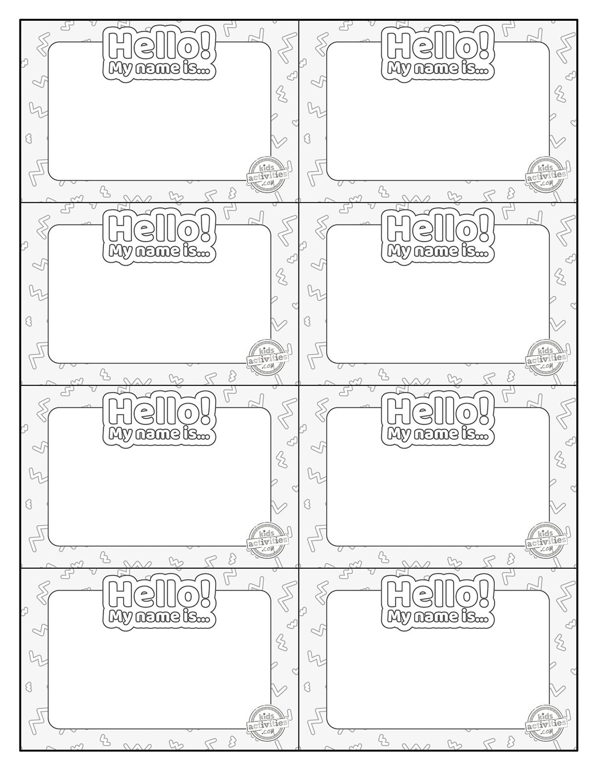 Free Printable Name Tags For School Parties U0026 More Kids Activities Blog
