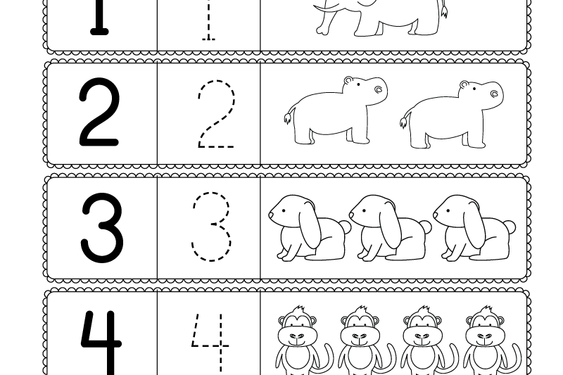 Printable Worksheets For Kindergarten Numbers