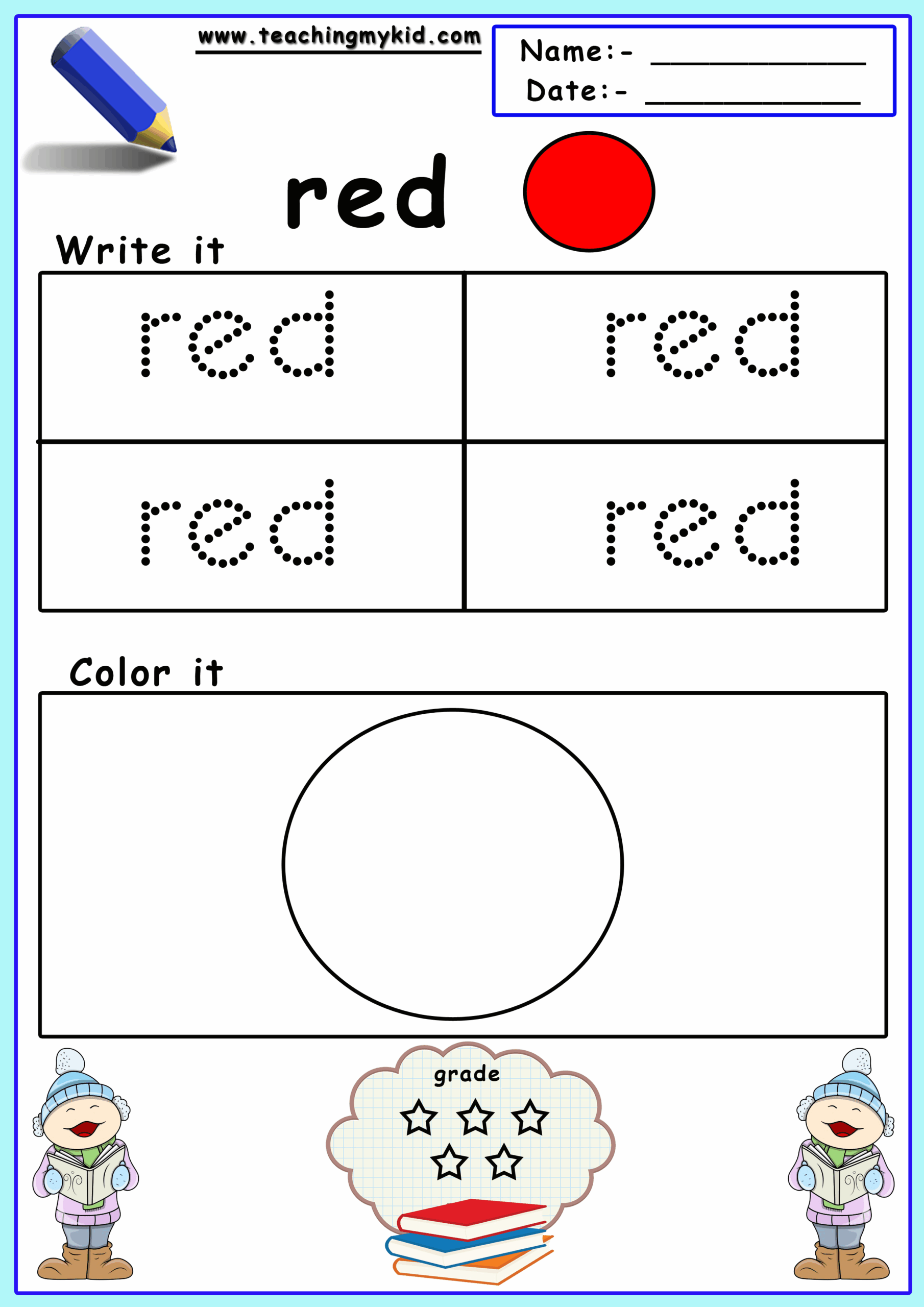 Kids Worksheets Free Printable Preshcool
