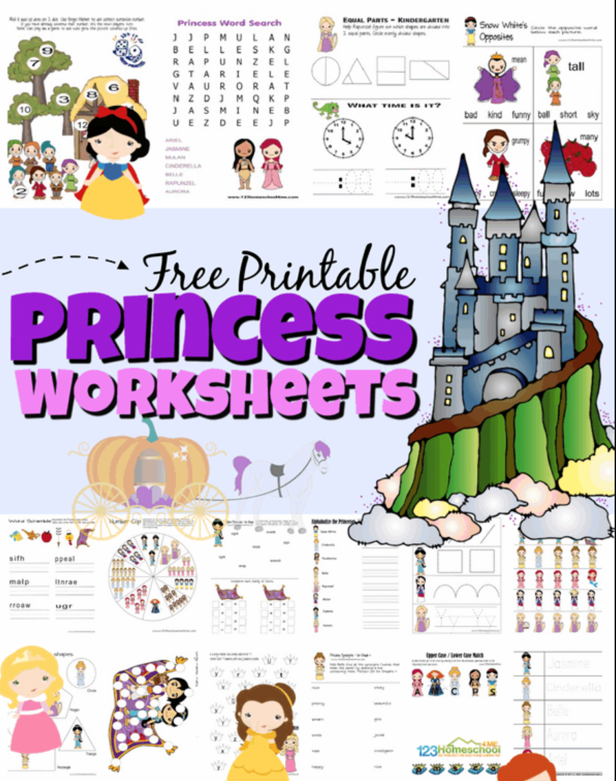 FREE Printable Princess Worksheets