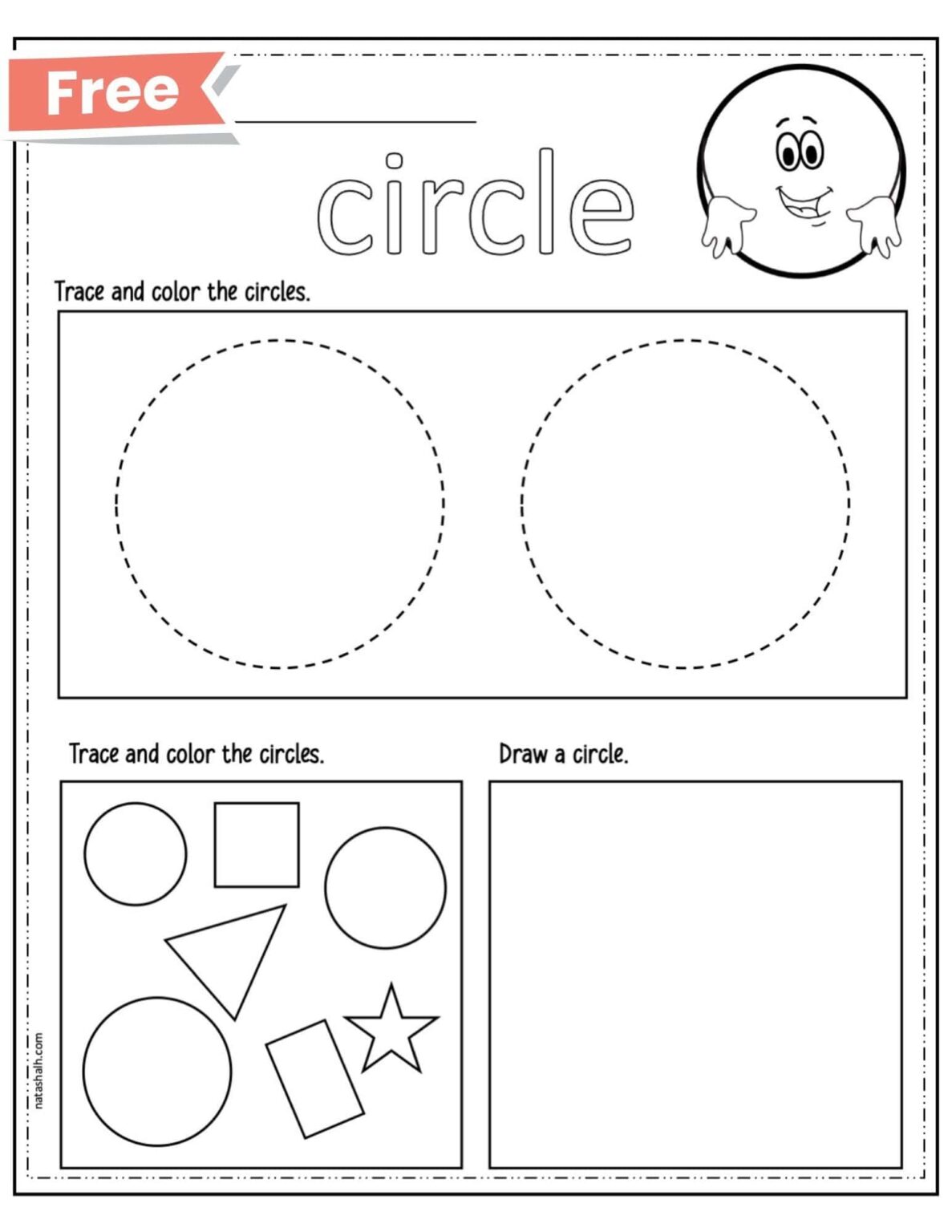 Free Circle Printable Worksheets Worksheets Template Free