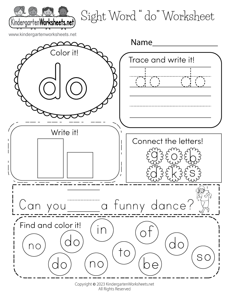 Free Printable Sight Word do Worksheet