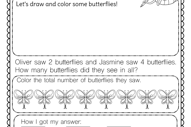 Addition Word Problems Kindergarten Worksheets
