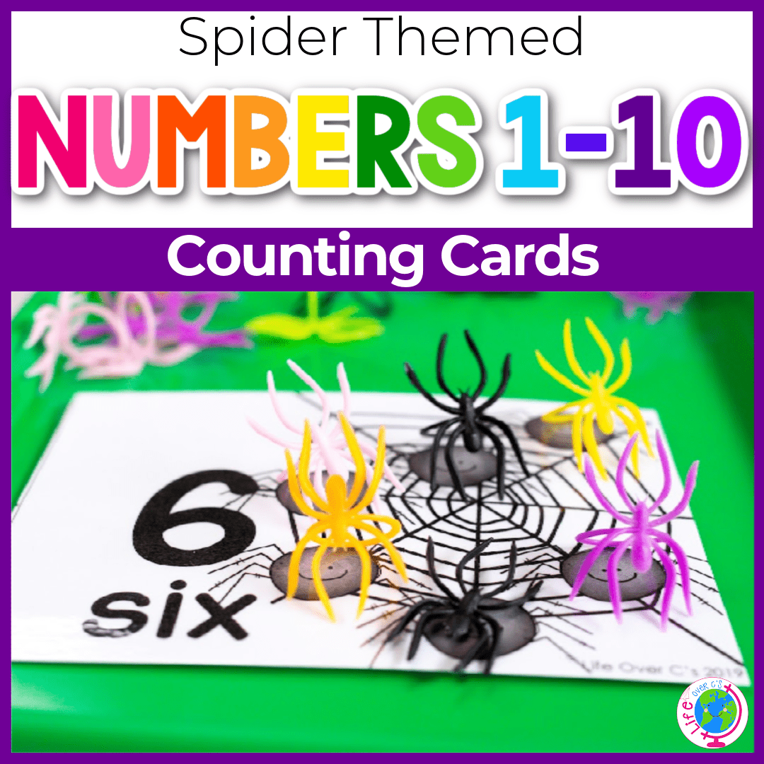 Free Printable Spider Counting Cards For Preschool