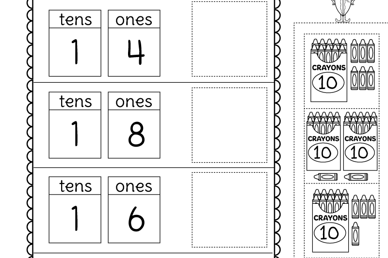 Free Kindergarten Tens And Ones Worksheets
