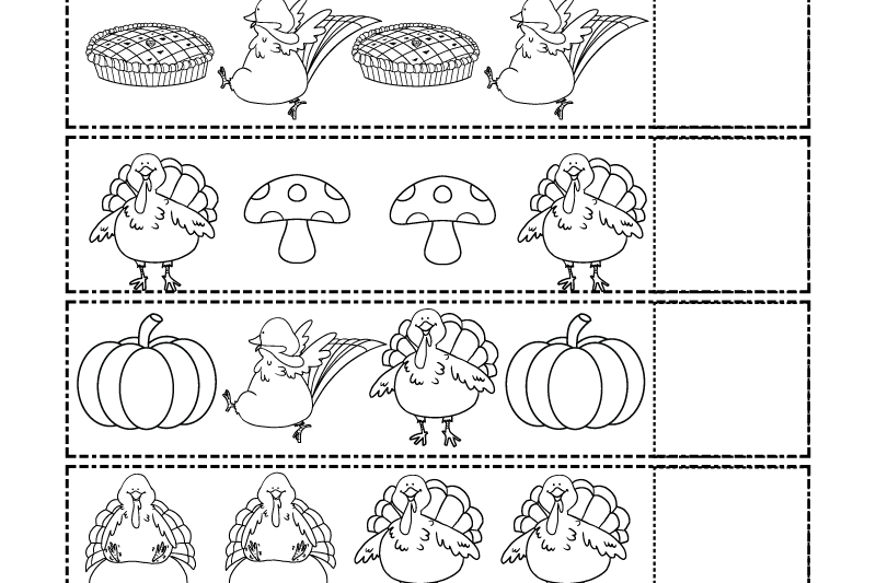 Free Kindergarten Thanksgiving Worksheets Printables