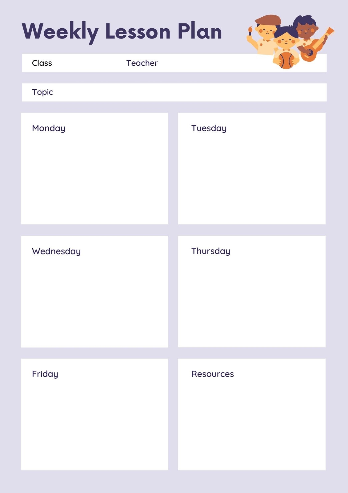 Free Printable Weekly Lesson Planner Download Free Printable 