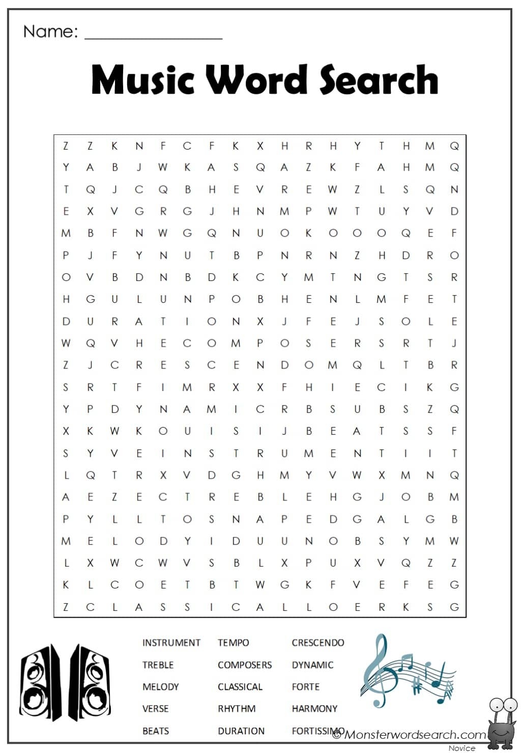 Free Printable Word Searches Music Download Free Printable Word Searches Music Png Images Free Worksheets On Clipart Library